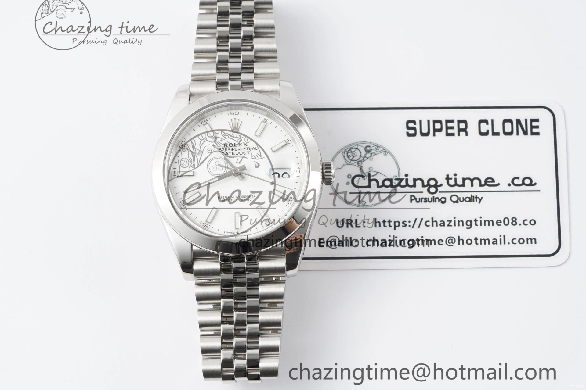 MiroTime 0508 RelaxedFit DateJust 41 SS Polished Bezel KING 1:1 Best Edition 904L Steel White Stick Dial on Jubilee Bracelet VR 2160